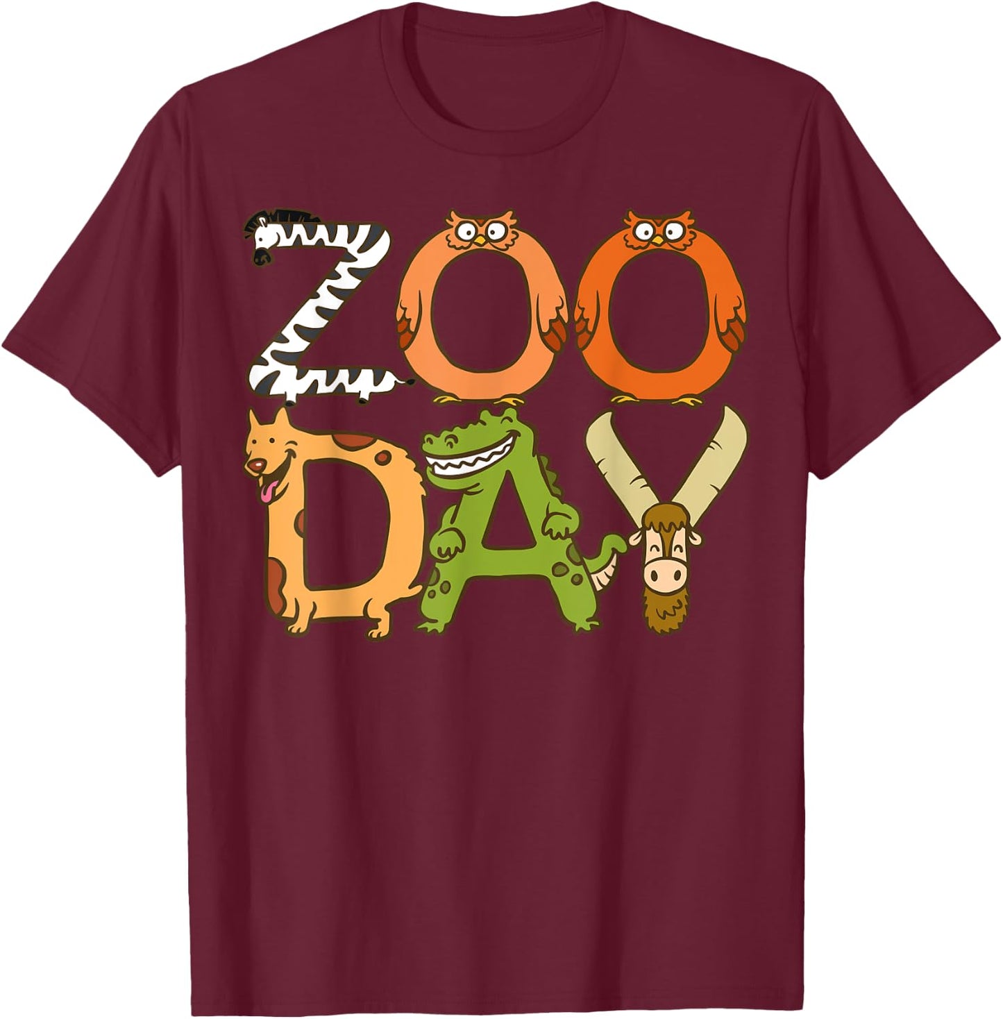 Zoo Day Family, First Zoo Field Trip Safari Squad Matching T-Shirt - T-Shirt | Maroon