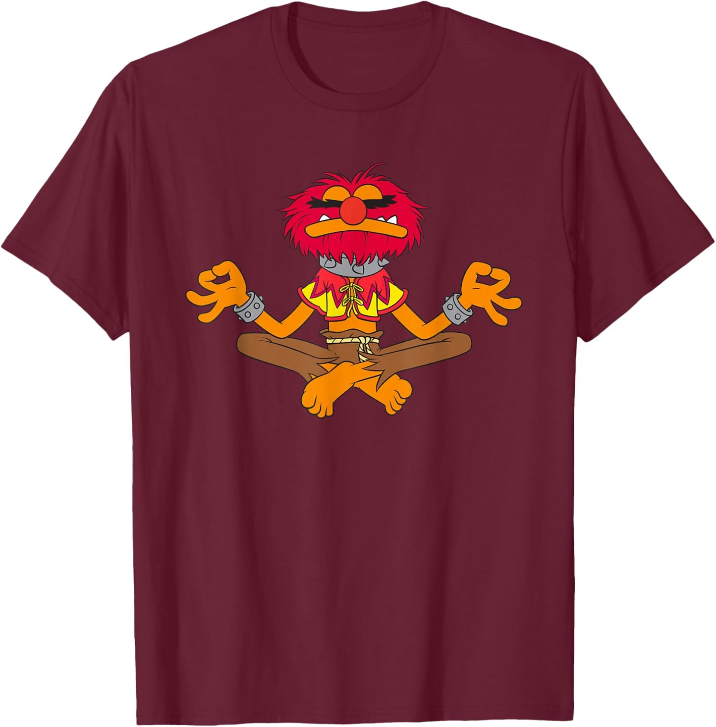 The Muppets Animal Meditating , black T-Shirt - T-Shirt | Maroon