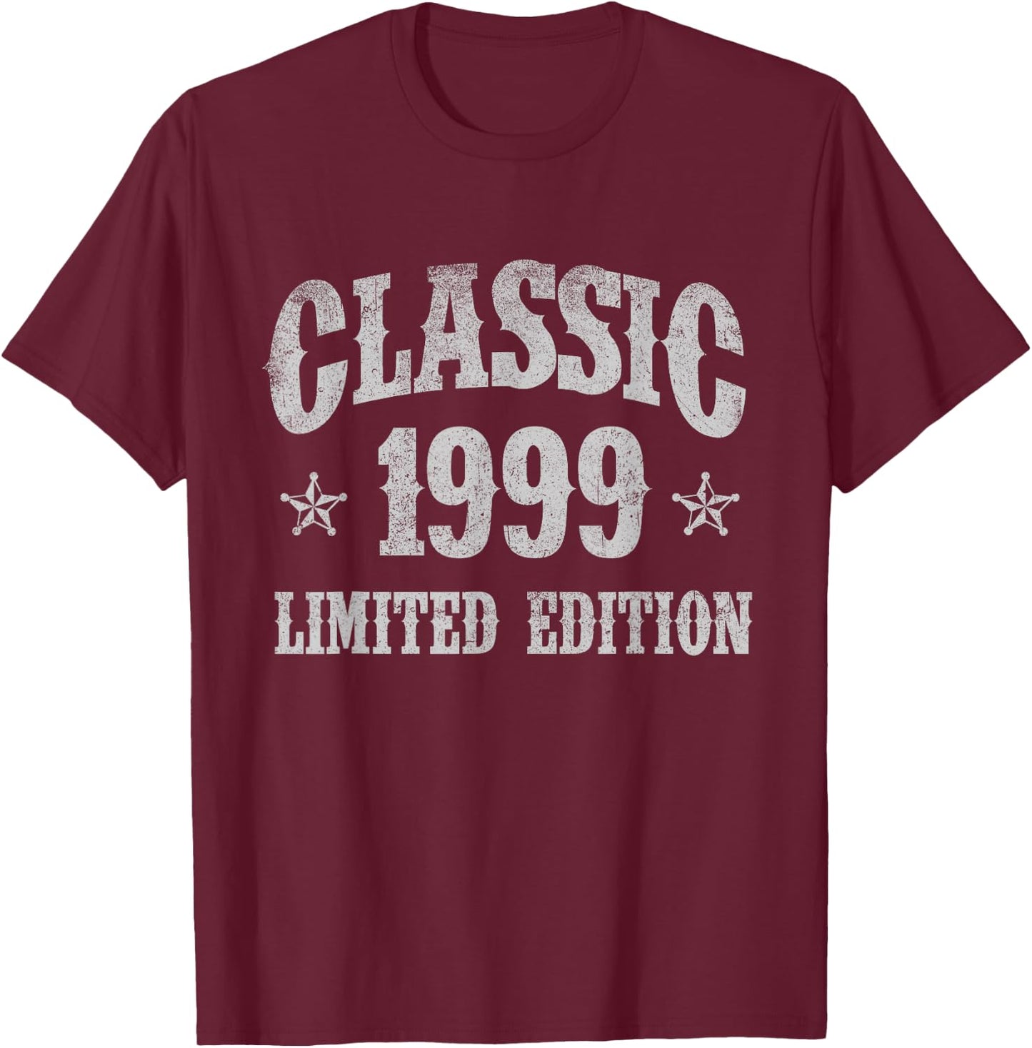 Classic 1999 Limited Edition Year Of Birth Birthday T-Shirt - T-Shirt | Maroon
