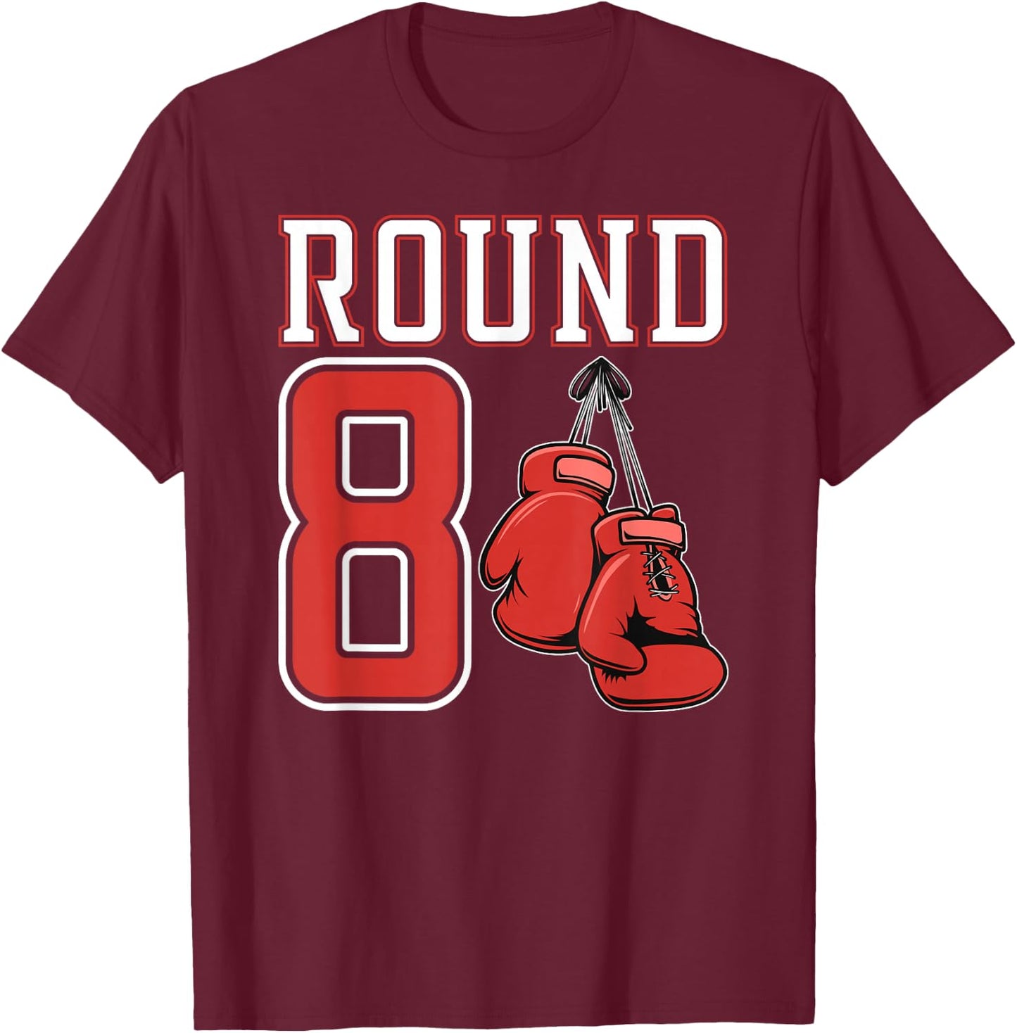 8th Birthday Boxing Boy 8 Year Old Boxer Bday Party T-Shirt - T-Shirt | Maroon