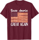 Bacon AMerica Great Again USA Flag Funny Bacon Lover Women Girls Kids Men T-Shirt - T-Shirt | Maroon