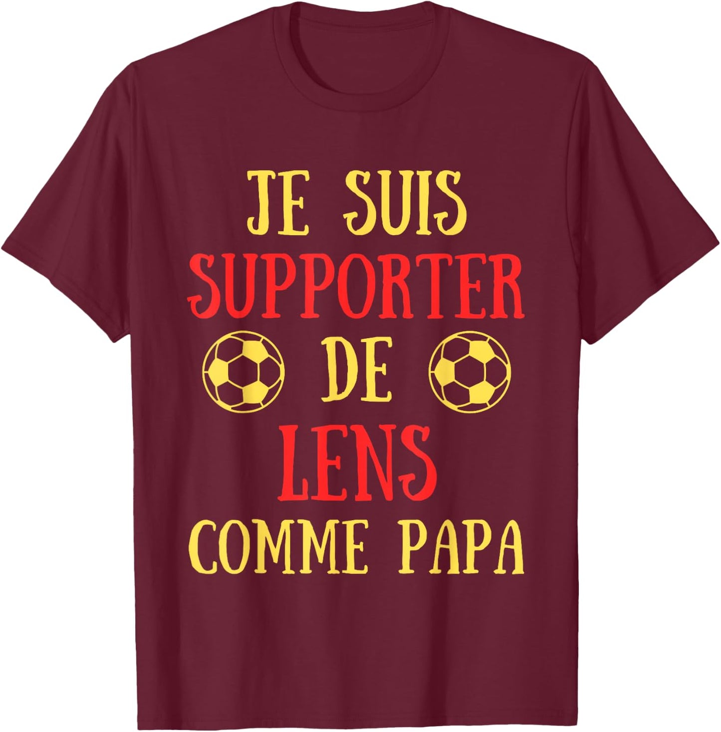 Lensois Funny Children's Football Gift Supporter Funny , Black, S T-Shirt - T-Shirt | Maroon