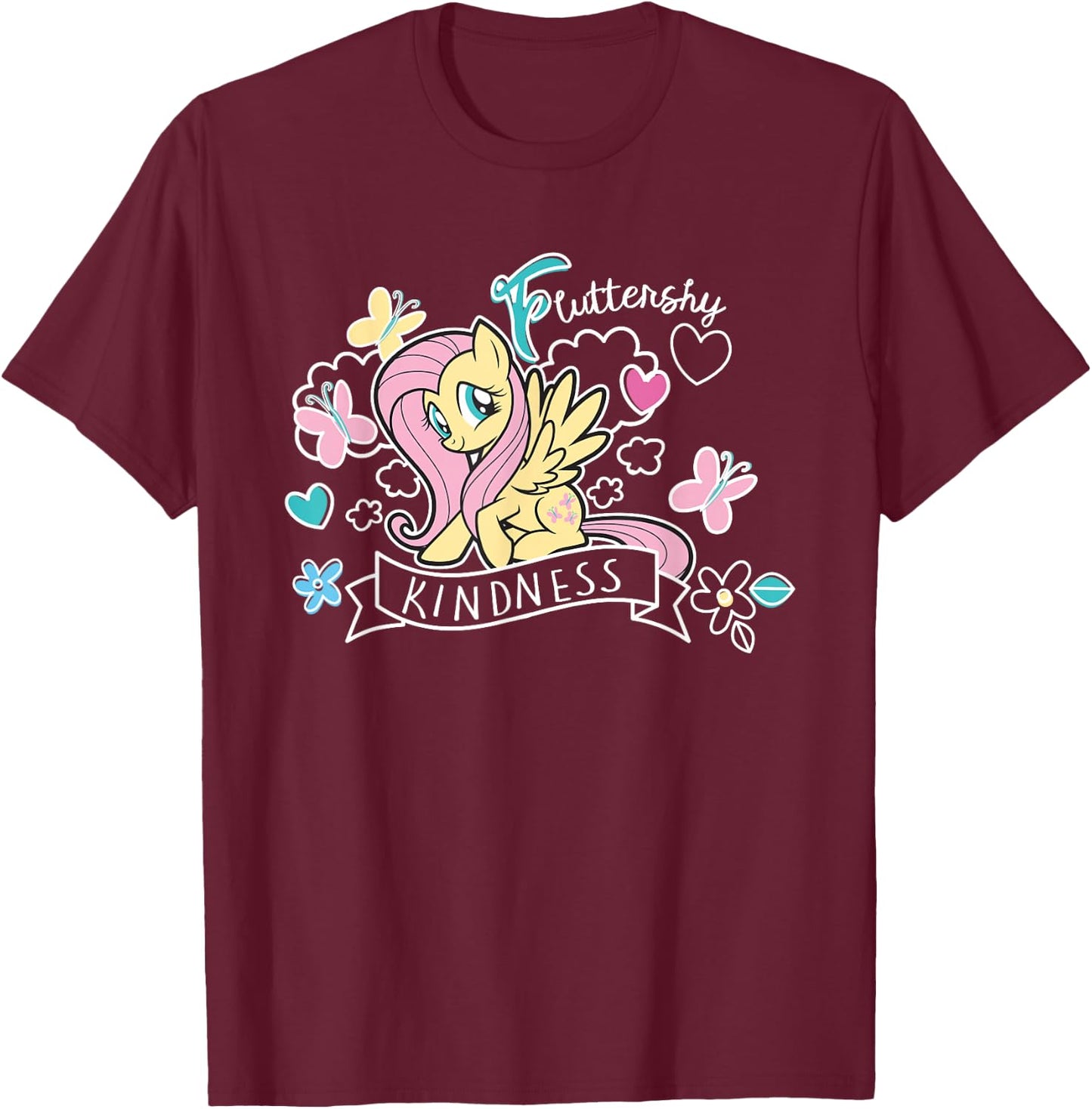 My Little Pony Fluttershy Full Of Kindness T-Shirt - T-Shirt | Maroon