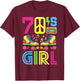 70s Girl 70s Outfit 70s Costume 70s Party 70s , black T-Shirt - T-Shirt | Maroon