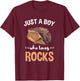 Just A Boy Who Loves Rocks Rock Collector T-Shirt - T-Shirt | Maroon