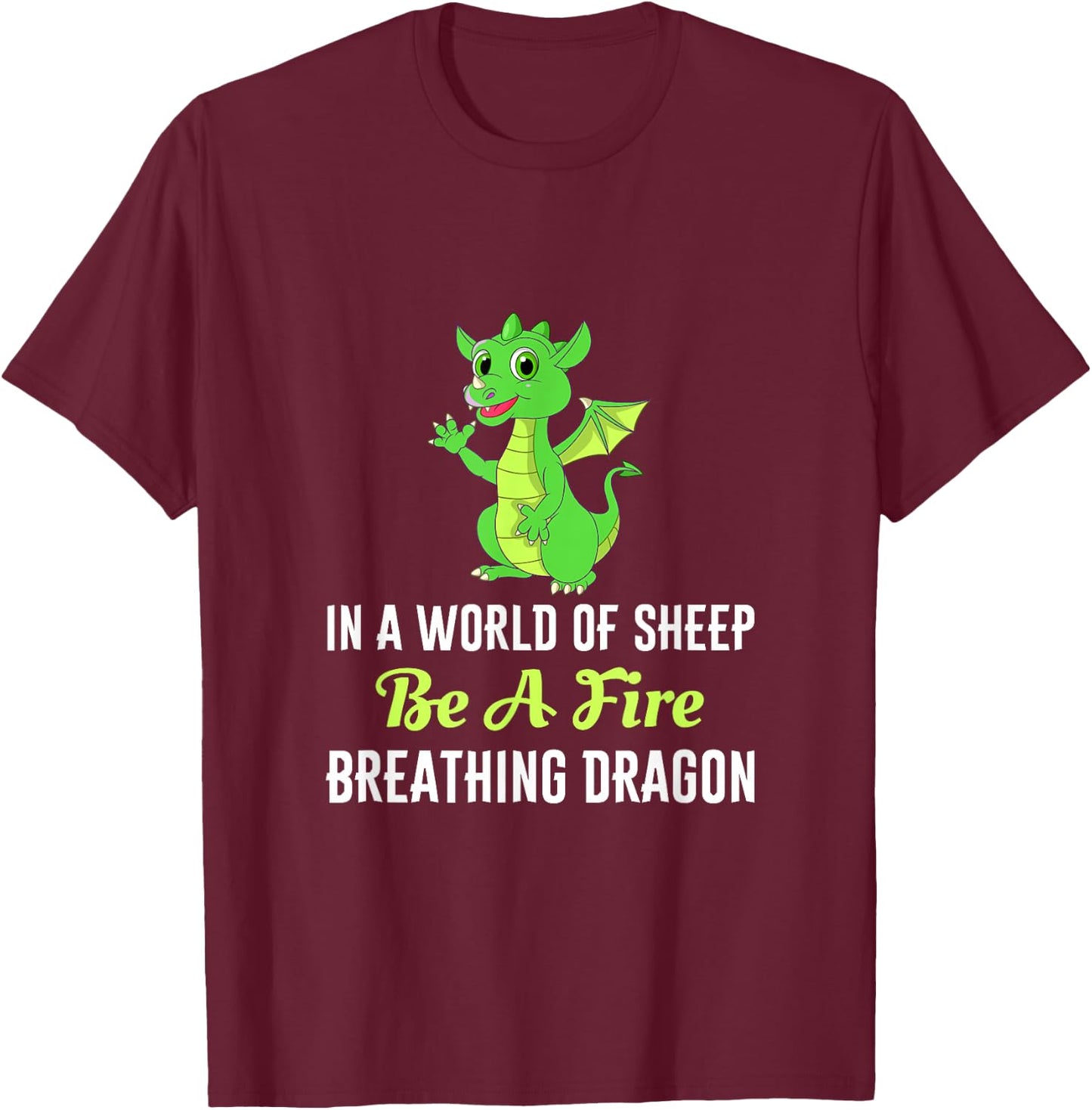 Dragons Mythical Creature Fire Breathing Dragon T-Shirt - T-Shirt | Maroon