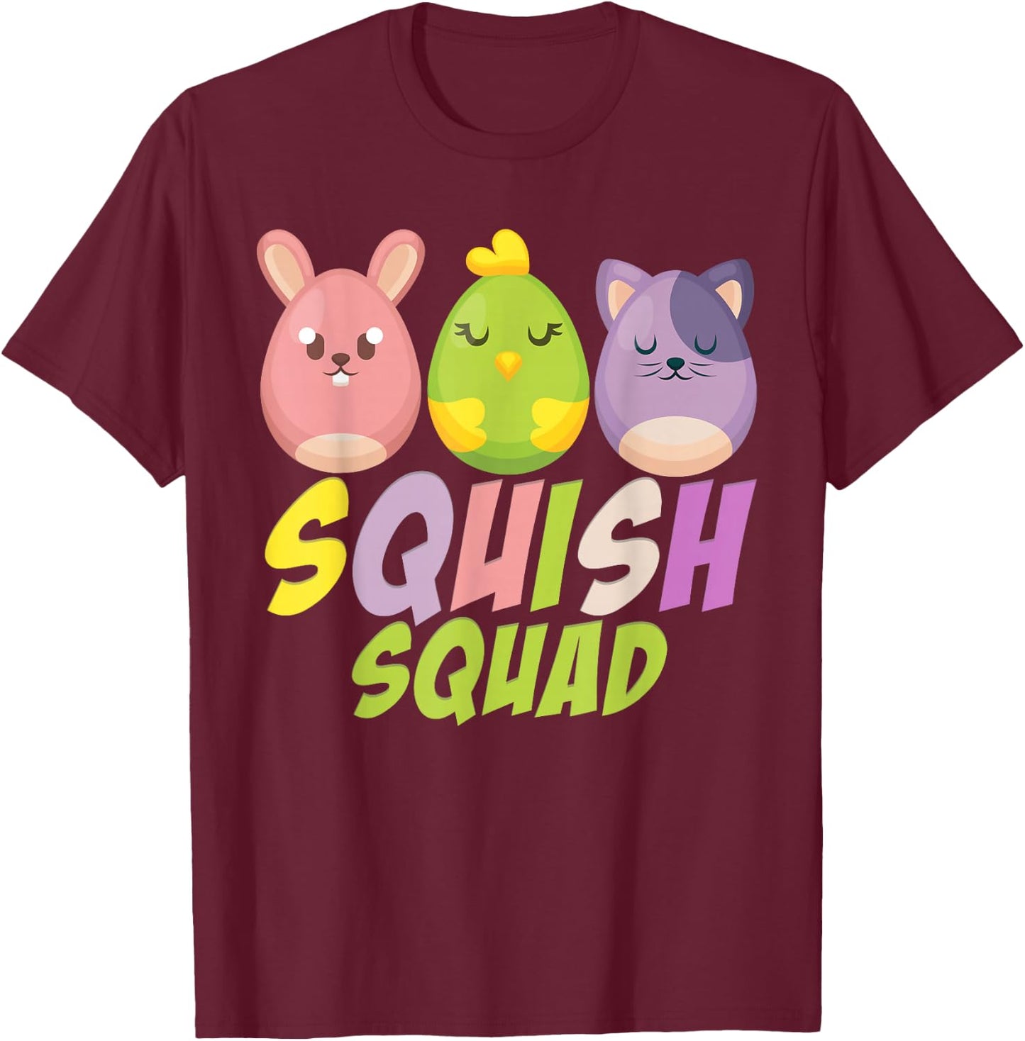 Squish Squad Clothing, Squishy Toy Era, Squishy Squad T-Shirt - T-Shirt | Maroon