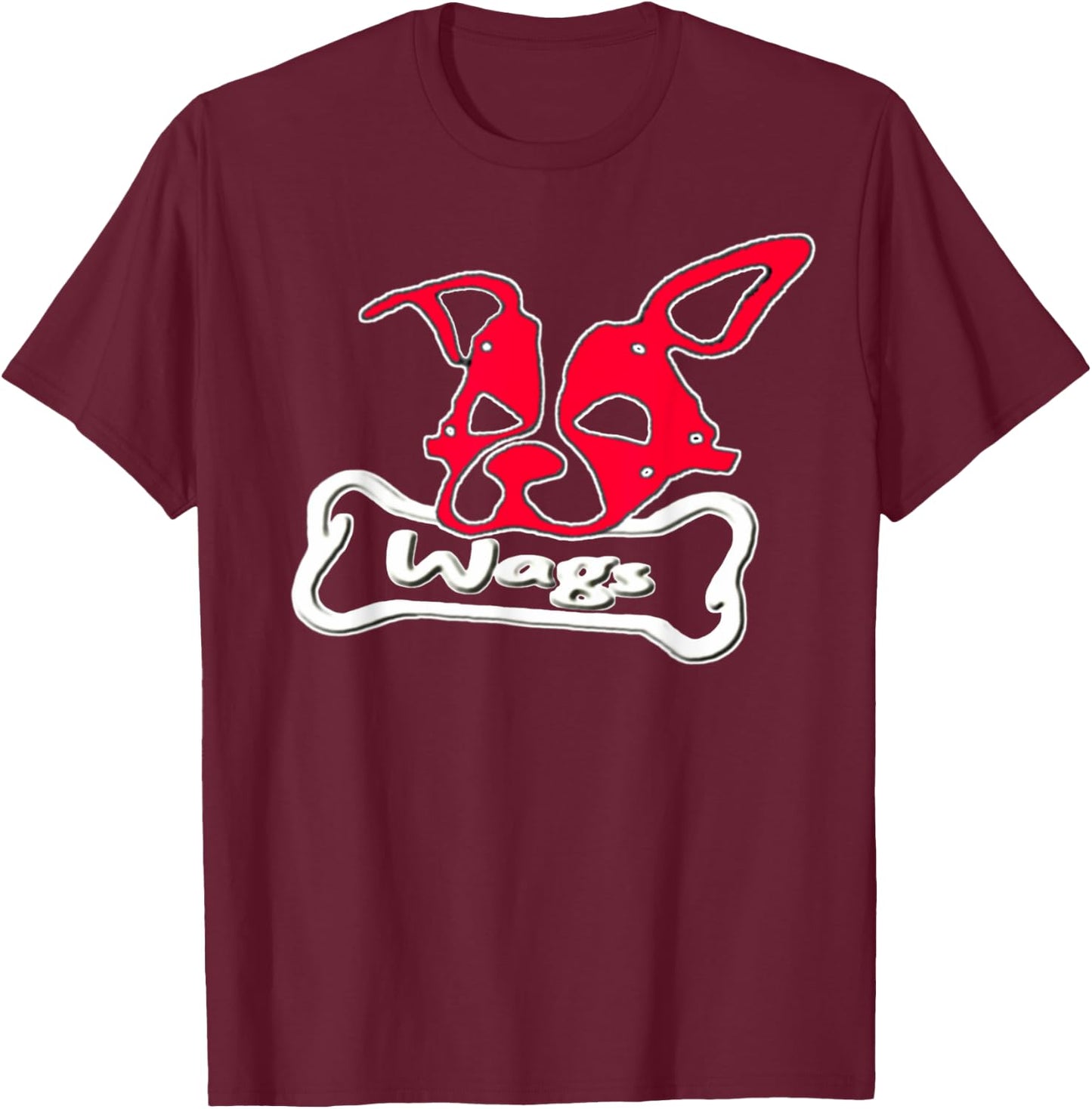 Red Human Pup Play Mask, Wags BDSM Gear Puppy Fetish Hood T-Shirt - T-Shirt | Maroon