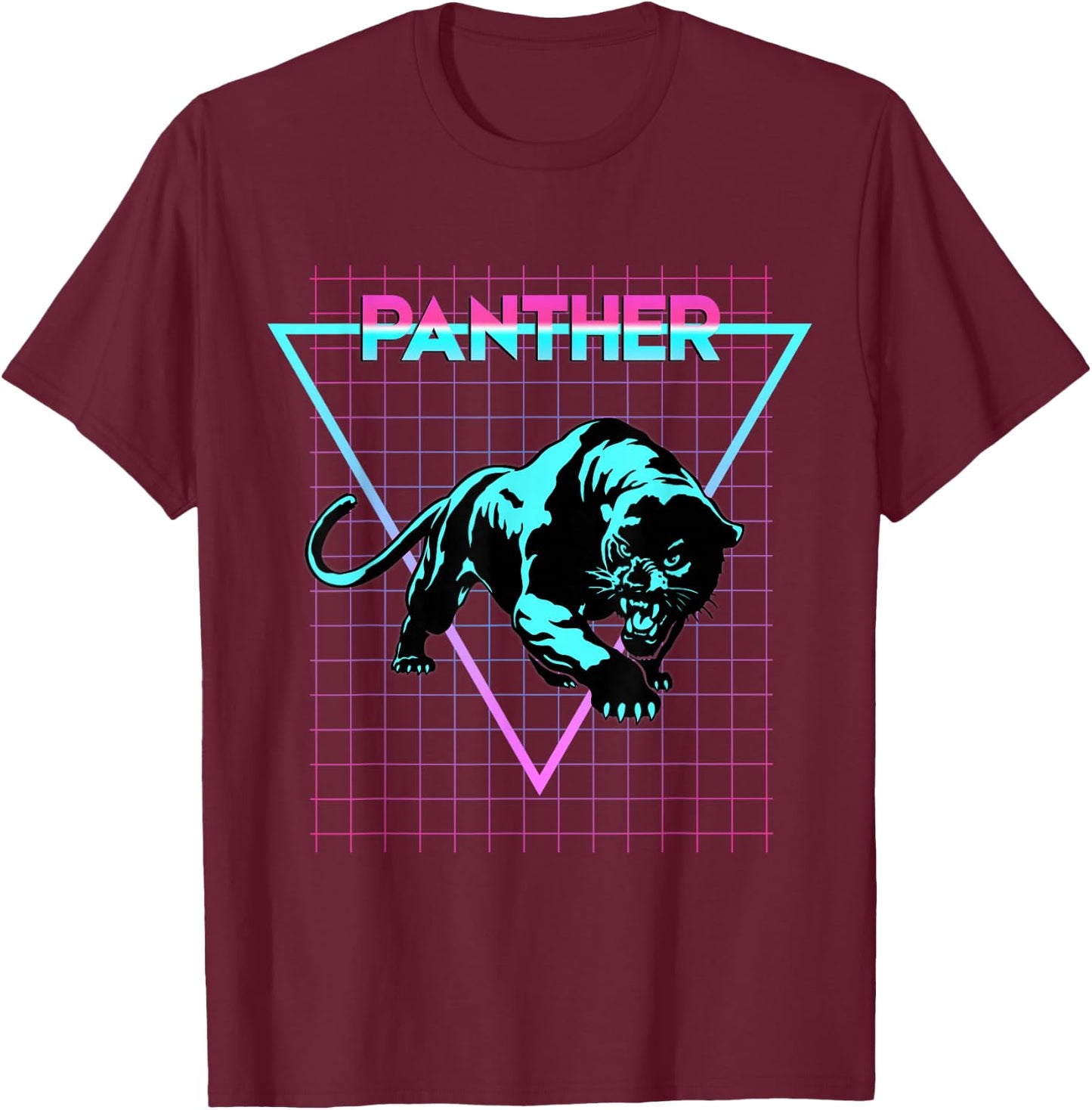 Panther Aesthetic Retro Black Panther T-Shirt - T-Shirt | Maroon