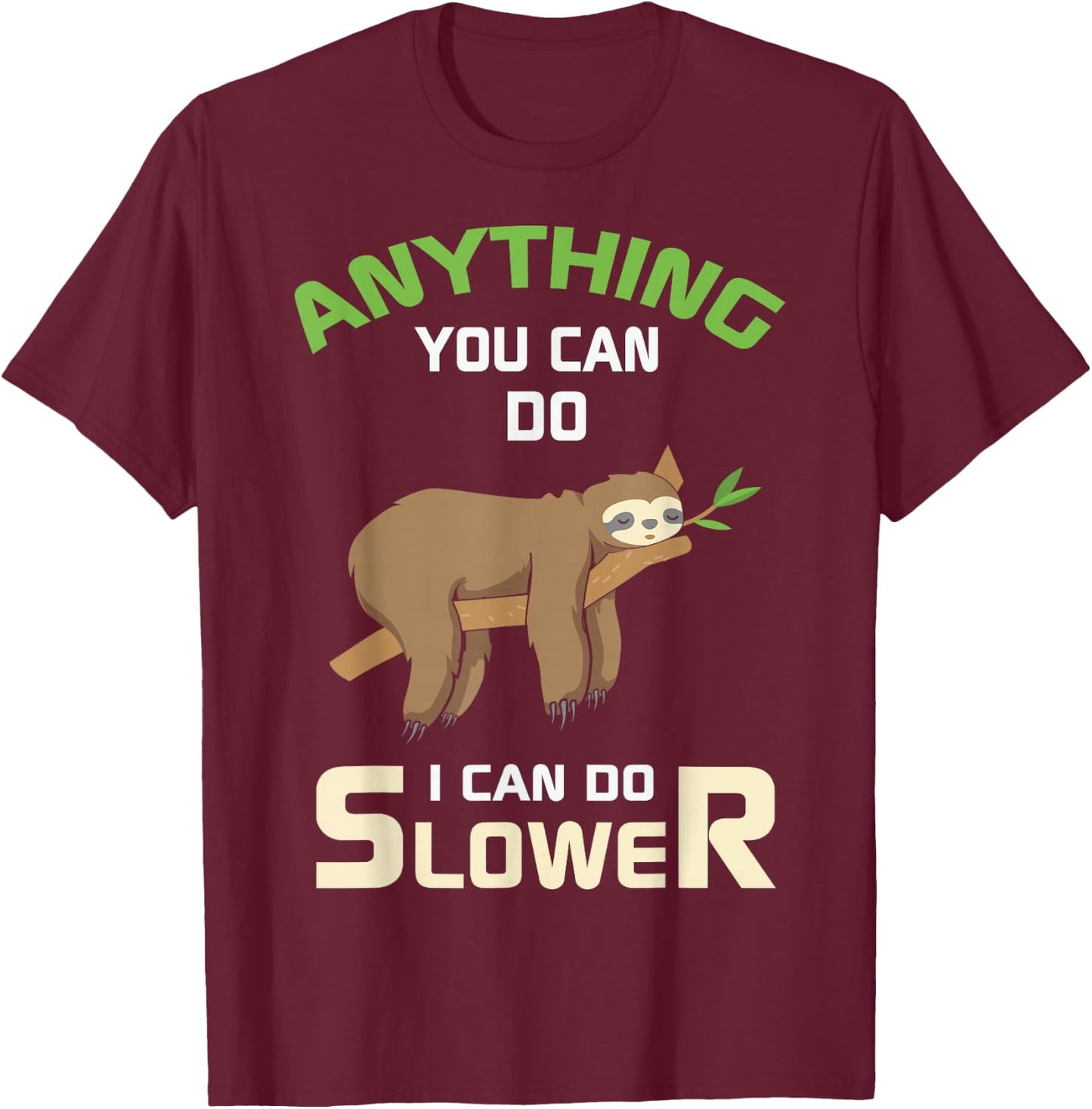Lazy Sloth Funny Pajama Men Women Kids Nap Tired Sleep T-Shirt - T-Shirt | Maroon
