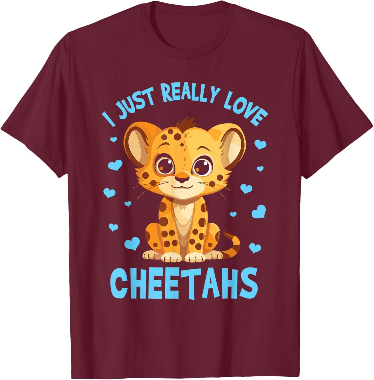 Cute Cheetah Wildlife Boys Toddler Kids T-Shirt - T-Shirt | Maroon