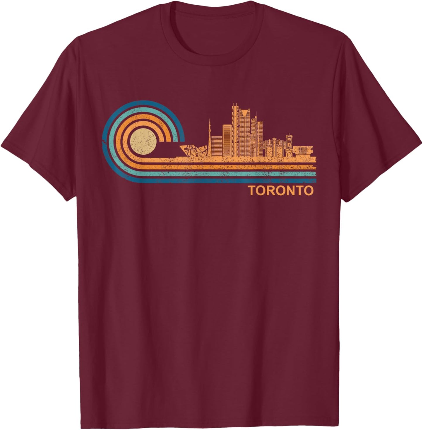 Toronto Skyline Retro Toronto Fan Canada Skyline Toronto T-Shirt - T-Shirt | Maroon