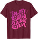 In My Bronco Babe Era Vintage Cowgirl T-Shirt - T-Shirt | Maroon