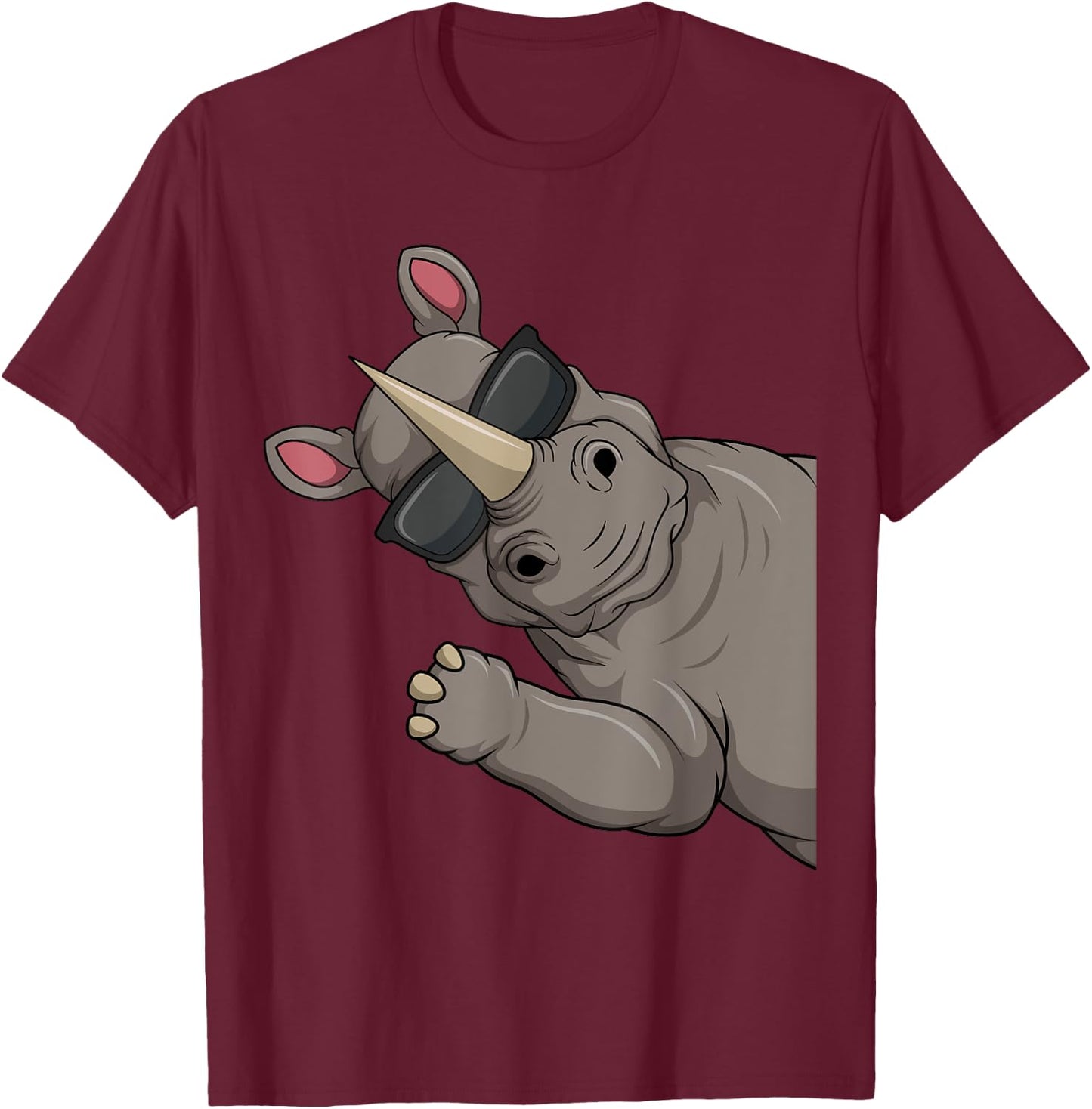 Nashorn Kinder Jungen Damen T-Shirt - T-Shirt | Maroon