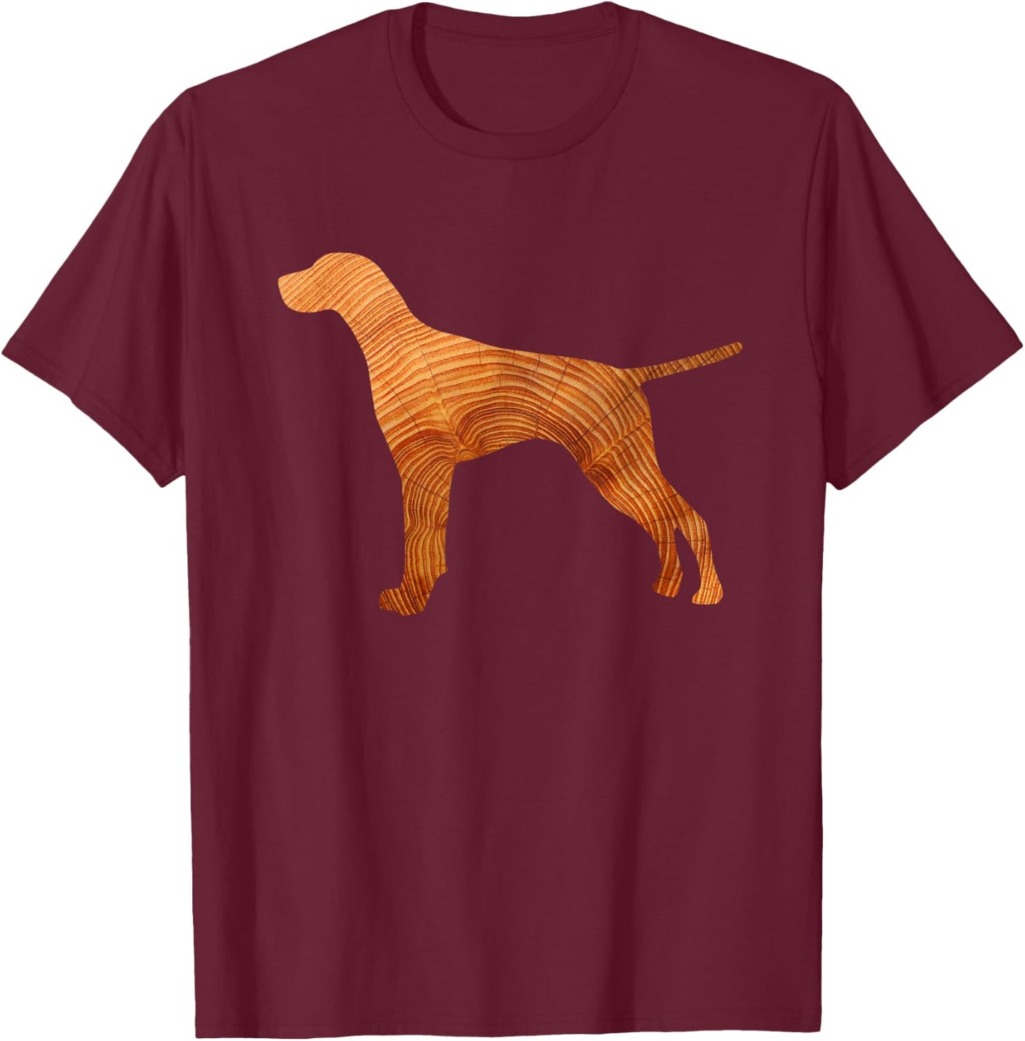 German Shorthair Pointer Shirt | Dog Tree Nature Silhouette T-Shirt - T-Shirt | Maroon