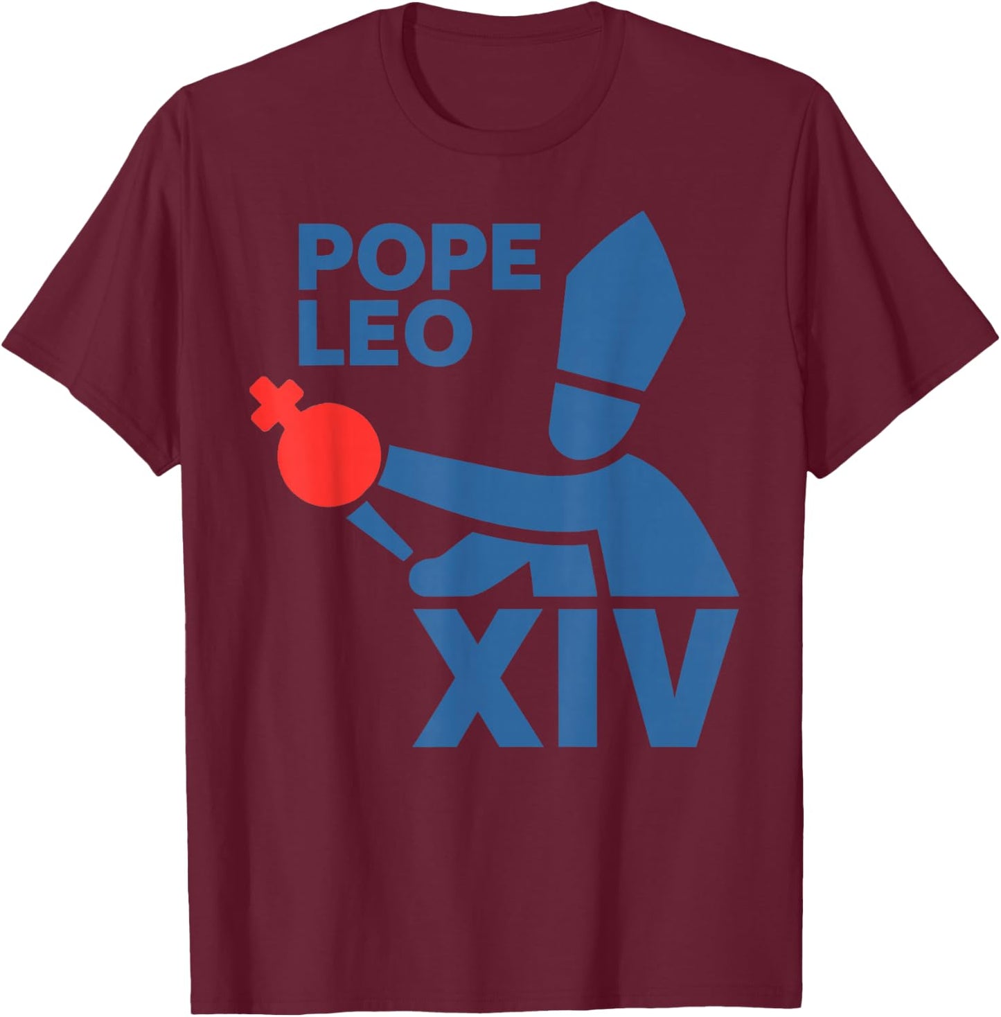 Da Pope Leo XIV Baseball Pope Leo XIV Pope Chicago T-Shirt - T-Shirt | Maroon