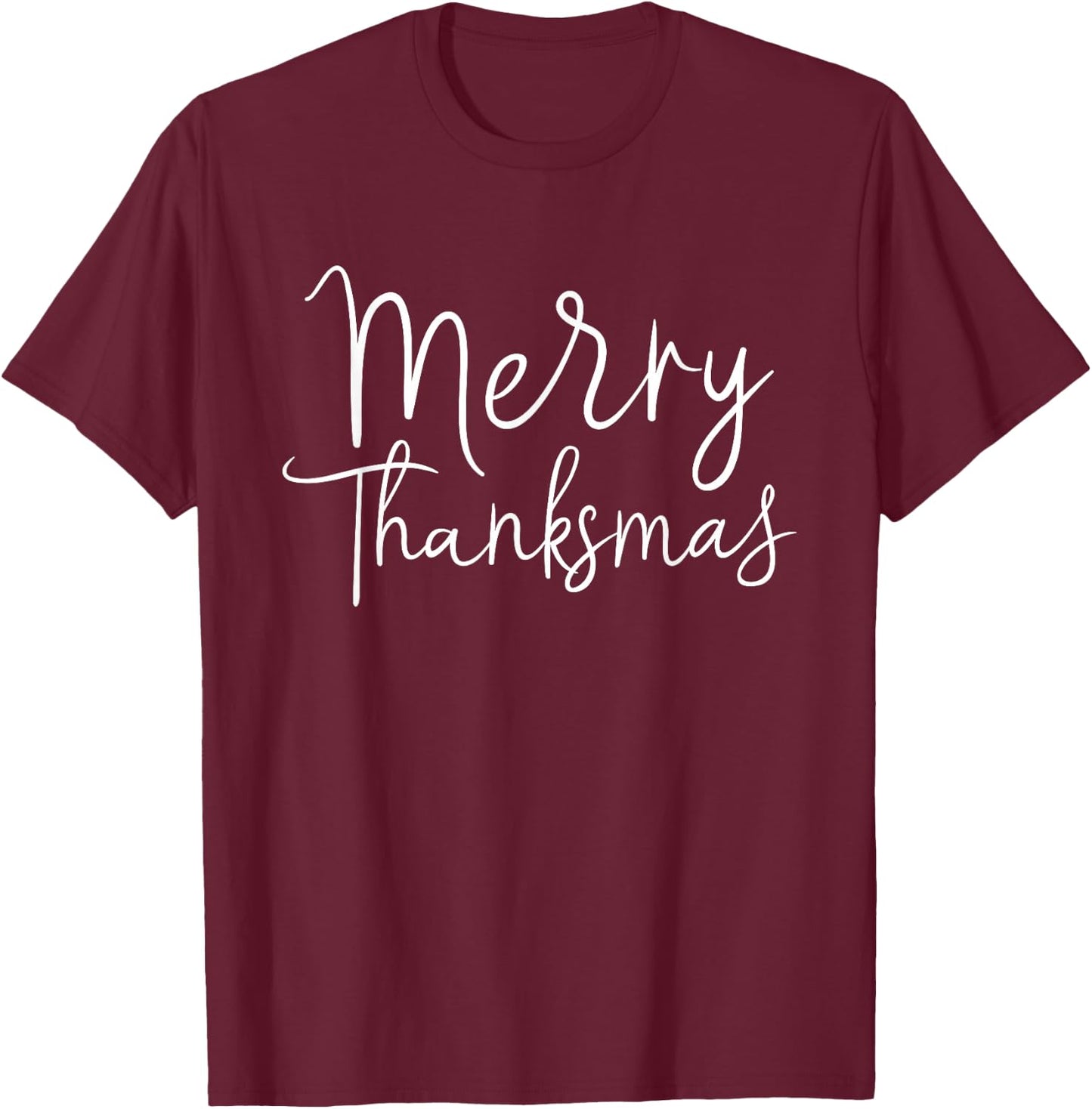 Merry Thanksmas T-Shirt - T-Shirt | Maroon