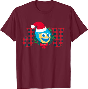 Disney and Pixar’s Inside Out 2 Christmas Holiday Santa Joy T-Shirt - T-Shirt | Maroon