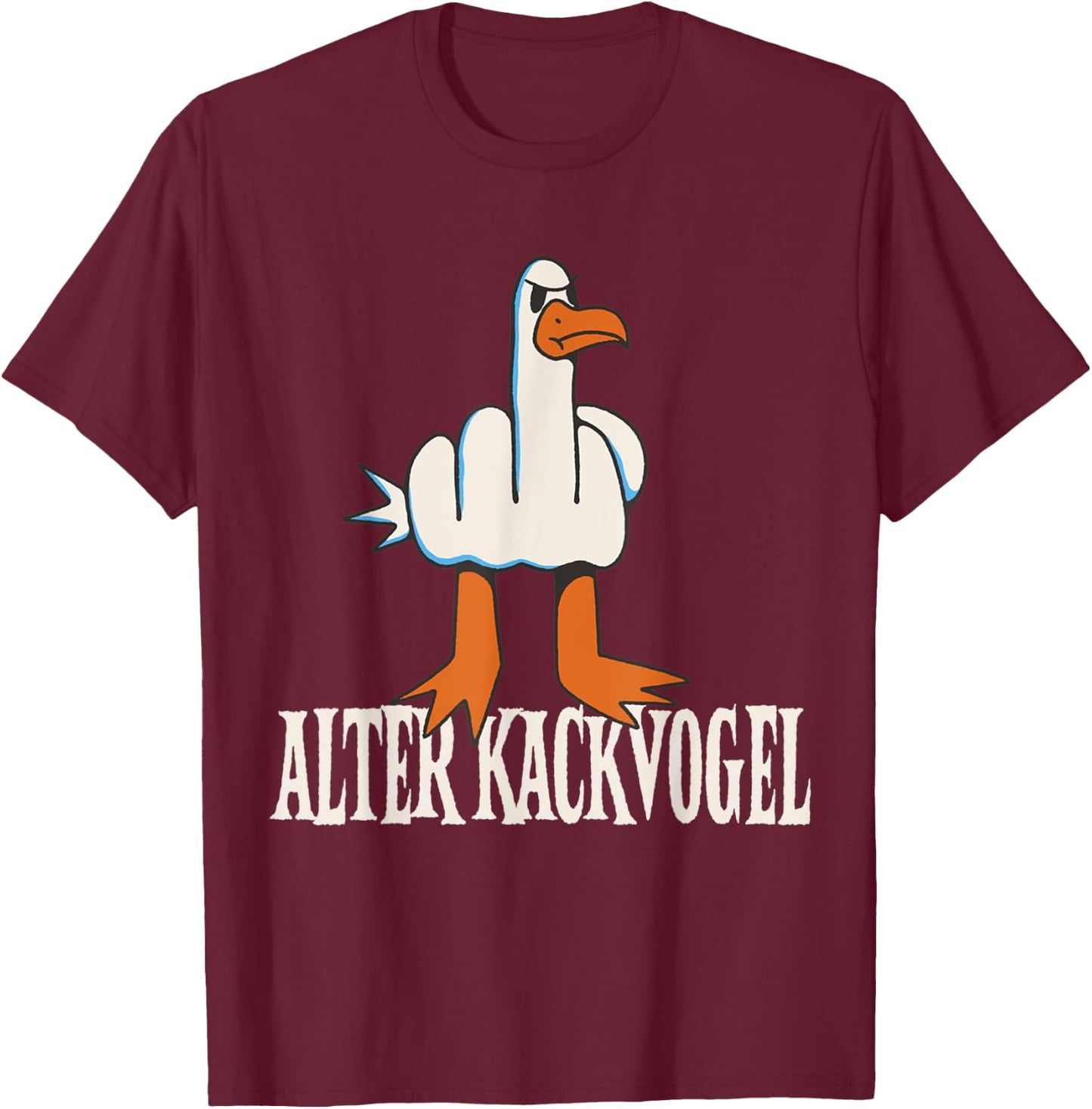 Old Kackbird Grummelige Seagull Funny Seagull , black T-Shirt - T-Shirt | Maroon