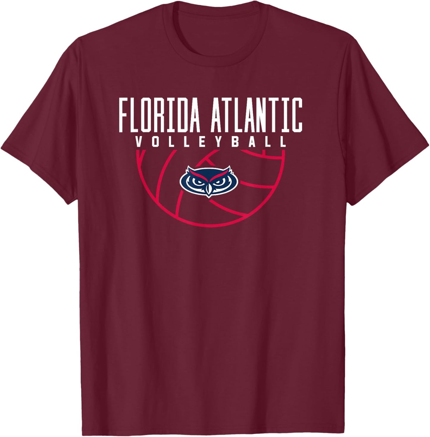 Florida Atlantic University FAU Owls Volleyball T-Shirt - T-Shirt | Maroon