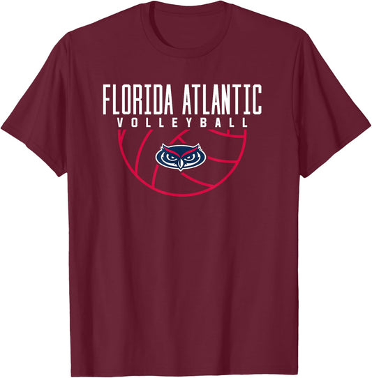 Florida Atlantic University FAU Owls Volleyball T-Shirt - T-Shirt | Maroon