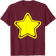 Large Yellow Star with Border - Yellow Star , black T-Shirt - T-Shirt | Maroon