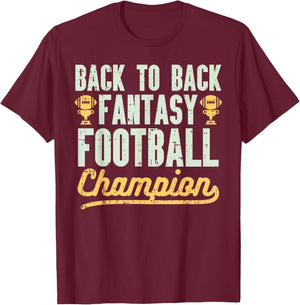 Back To Back Fantasy Football Champion Gridiron Legend Gift T-Shirt - T-Shirt | Maroon
