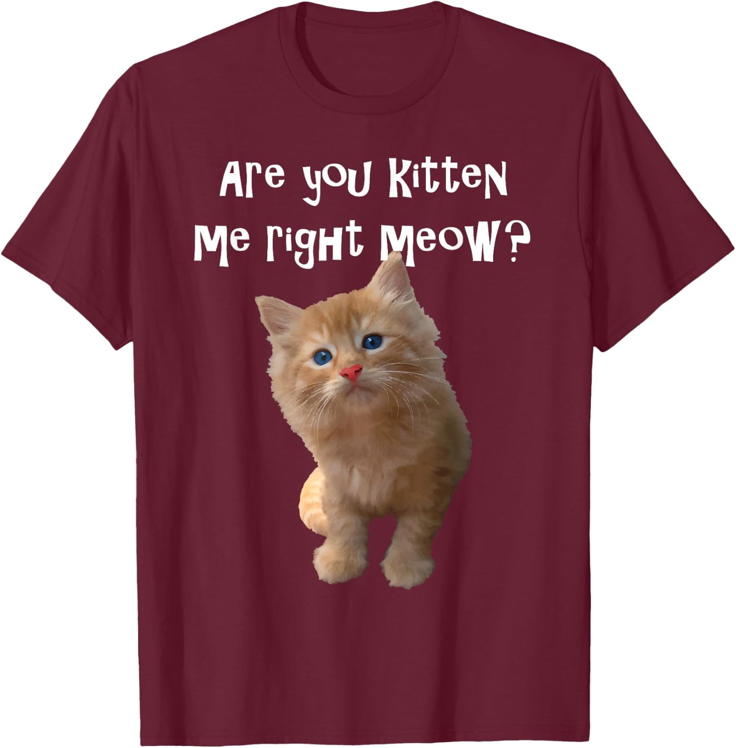 Are You Kitten Me Right Meow? T-Shirt - T-Shirt | Maroon