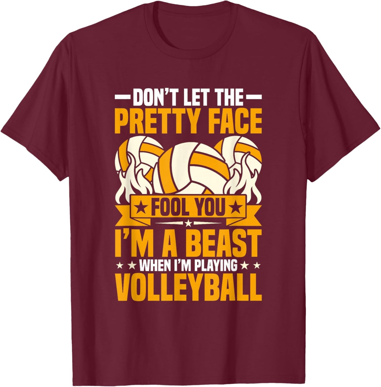 Volleyball shirt Men Women Volleyball Lover Player Teen Girl T-Shirt - T-Shirt | Maroon
