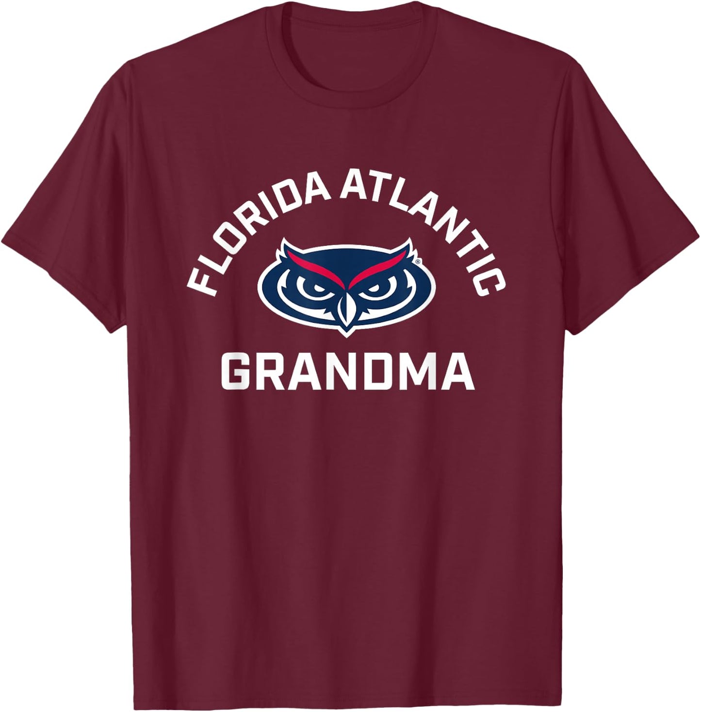 Florida Atlantic University FAU Owls Arched Grandma T-Shirt - T-Shirt | Maroon