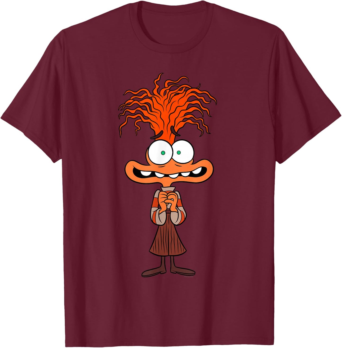 Disney and Pixar's Inside Out 2 Toony Colors Emotion Anxiety T-Shirt - T-Shirt | Maroon
