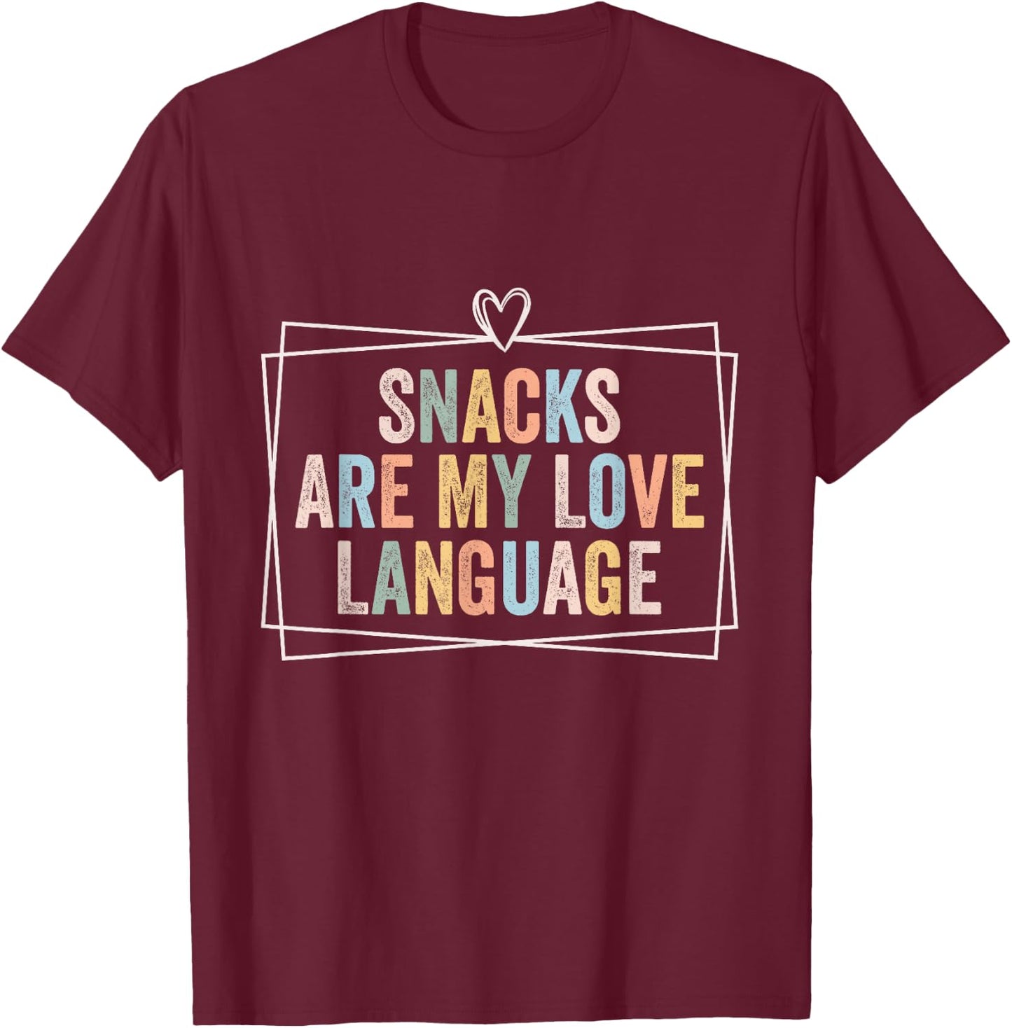 Snacks Are My Love Language Valentine Day Kids Boys T-Shirt - T-Shirt | Maroon