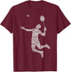 Badminton Player Flying Boys Young Men , Black T-Shirt - T-Shirt | Maroon