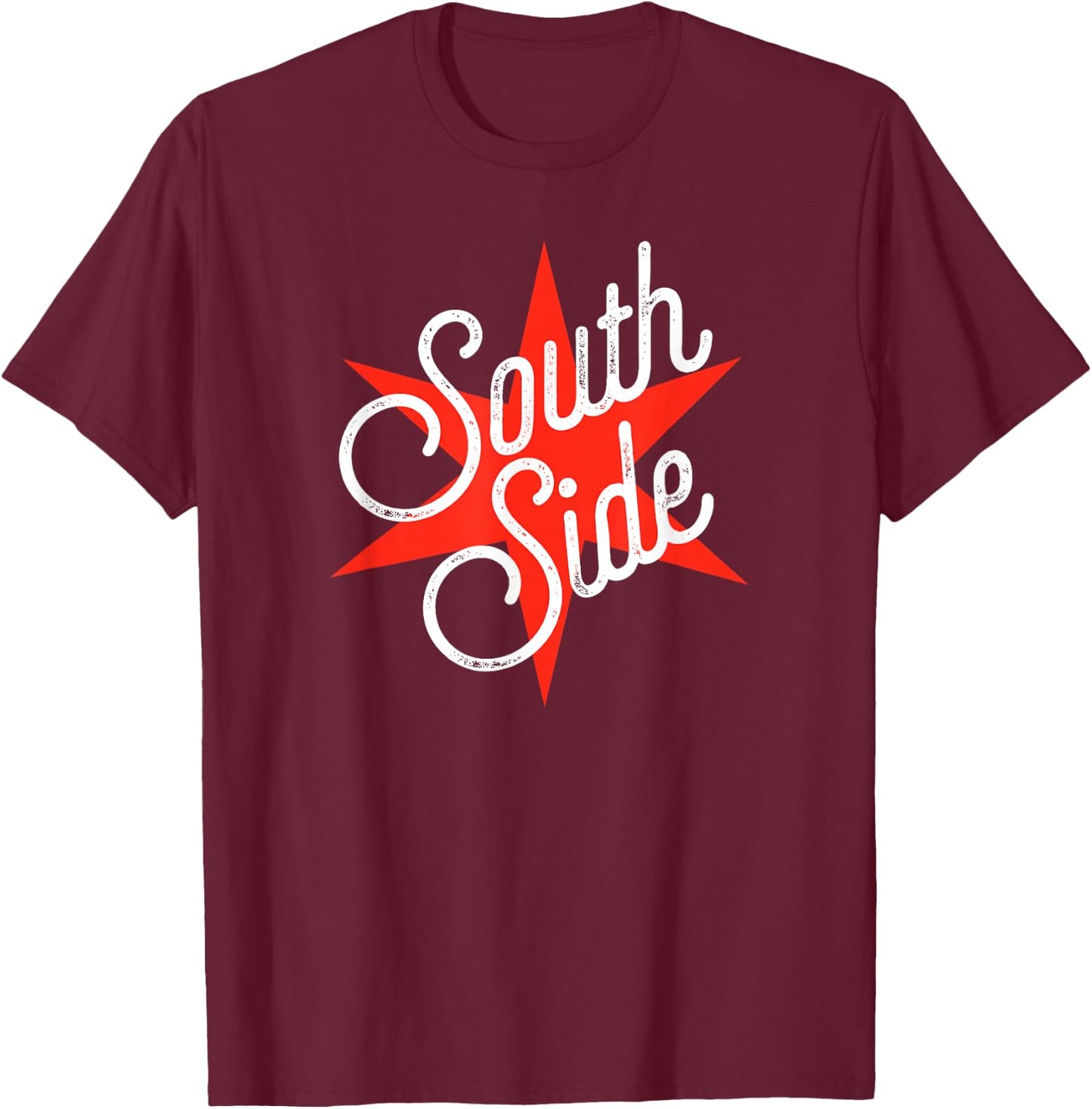 South Side Red Chicago Flag Star Unique T-Shirt - T-Shirt | Maroon