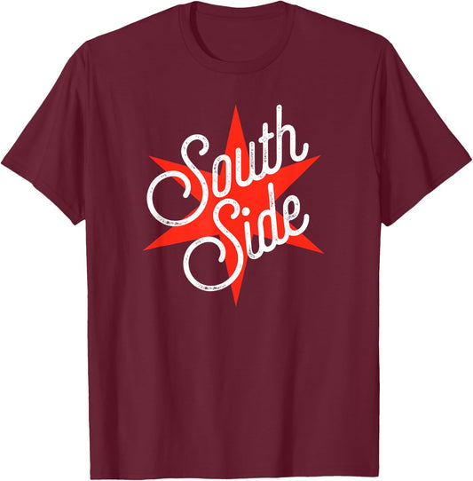 South Side Red Chicago Flag Star Unique T-Shirt - T-Shirt | Maroon