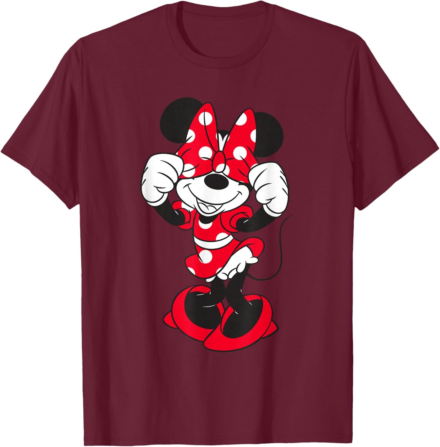 Minnie Mouse Bow Over Eyes , gray T-Shirt - T-Shirt | Maroon