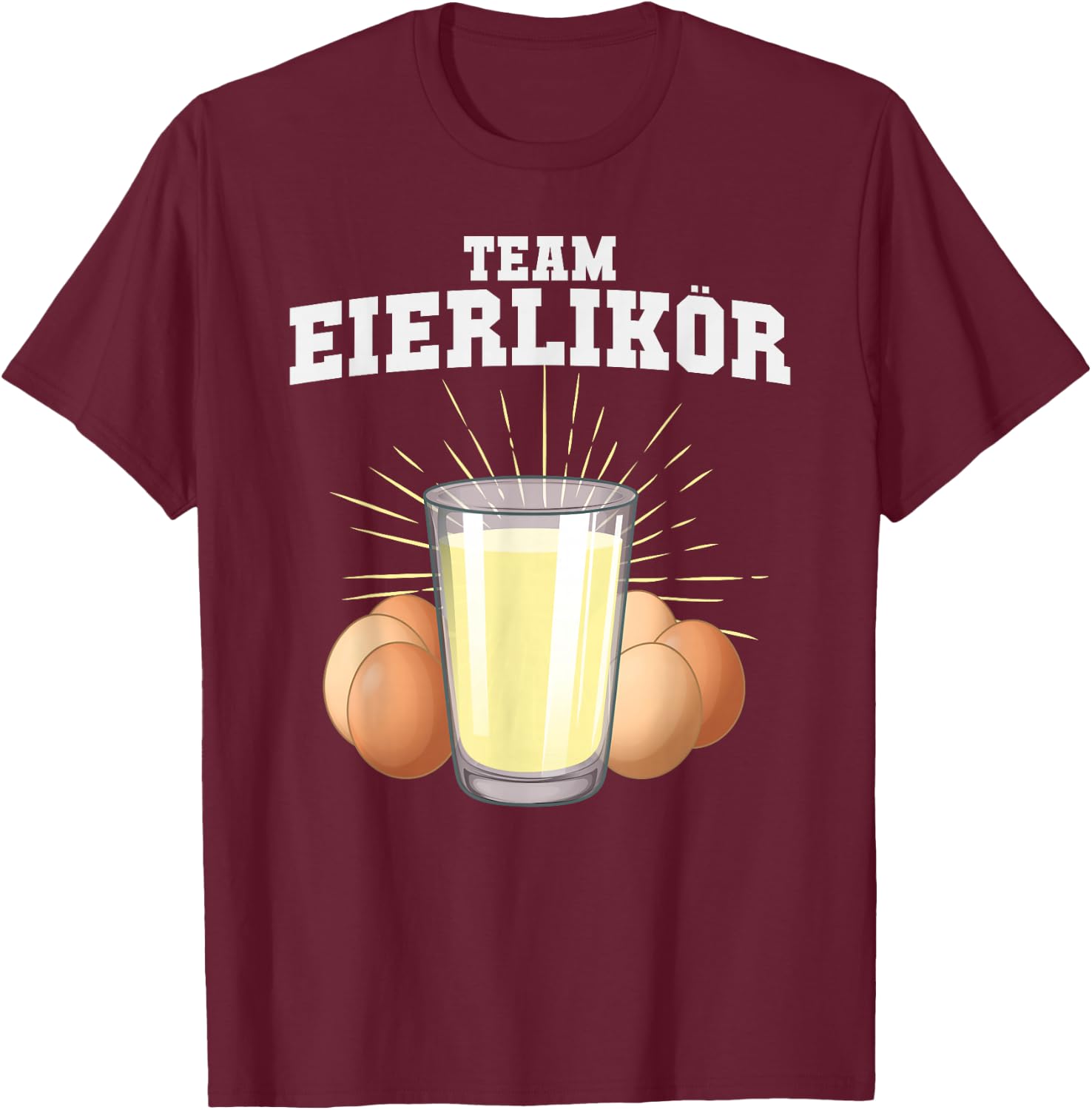 Team Egg Liqueur Party Crew Sports , black T-Shirt - T-Shirt | Maroon