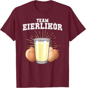 Team Egg Liqueur Party Crew Sports , black T-Shirt - T-Shirt | Maroon