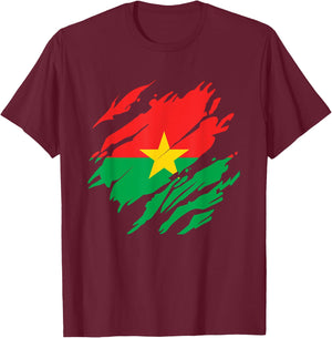 Drapeau Burkina Faso Idée-cadeau Burkinabé T-Shirt - T-Shirt | Maroon