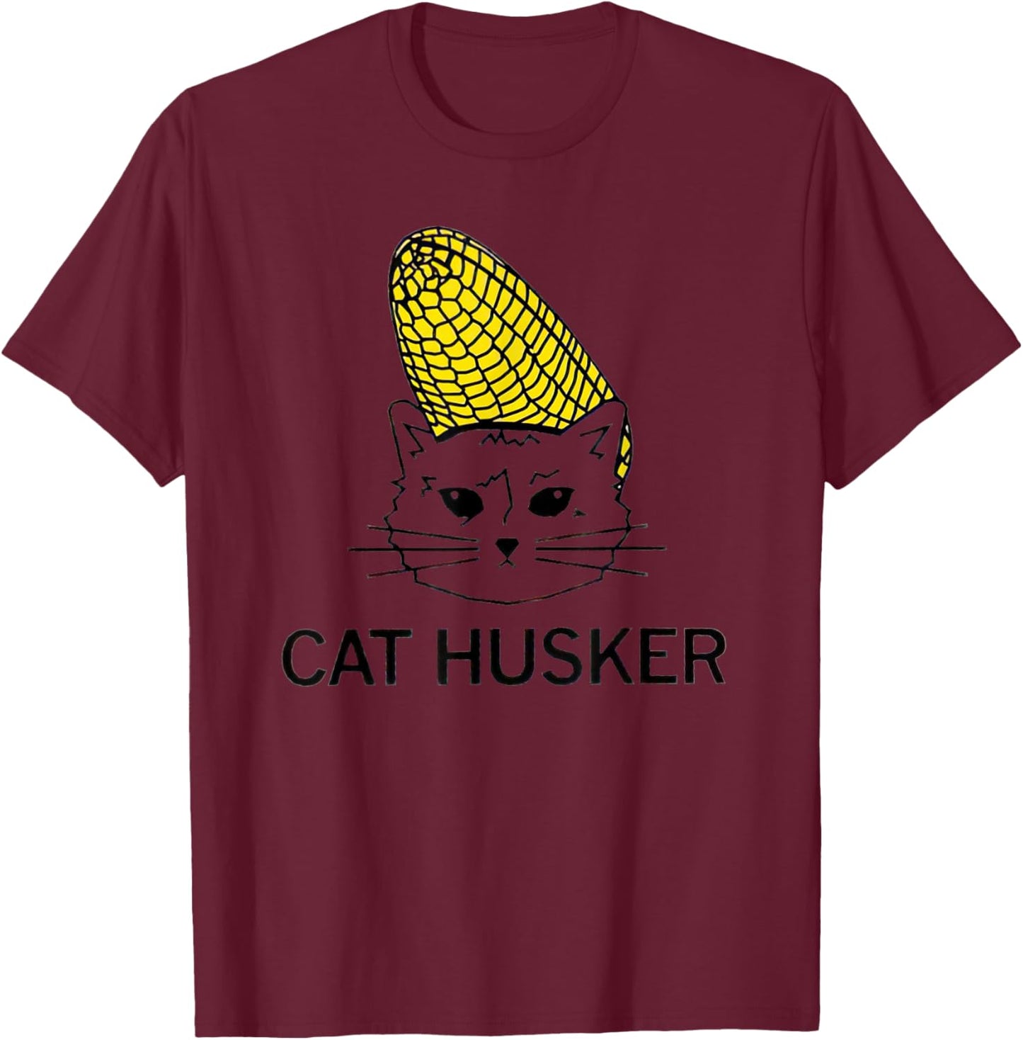 Cat Husker Corn Funny Women T-Shirt - T-Shirt | Maroon