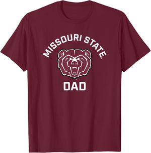 Missouri State University MSU Bears Arched Dad T-Shirt - T-Shirt | Maroon