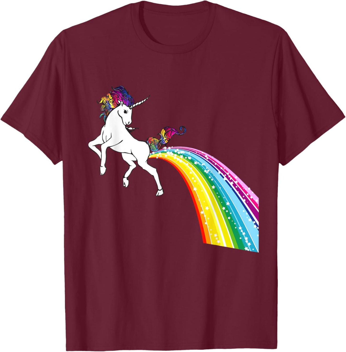 Unicorn Rainbow Poop Shirt - Bottom wiping unicorn T-Shirt - T-Shirt | Maroon