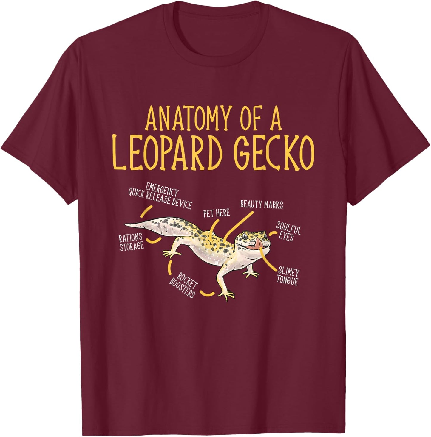 Leopard Gecko Reptile Pet Gecko Leopard Gecko T-Shirt - T-Shirt | Maroon