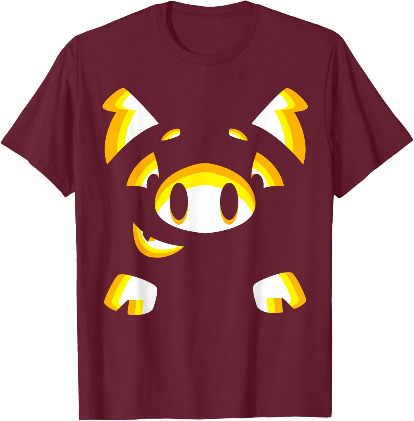 Pig Face Halloween Costume Cute Pig Lover Gift T-Shirt - T-Shirt | Maroon