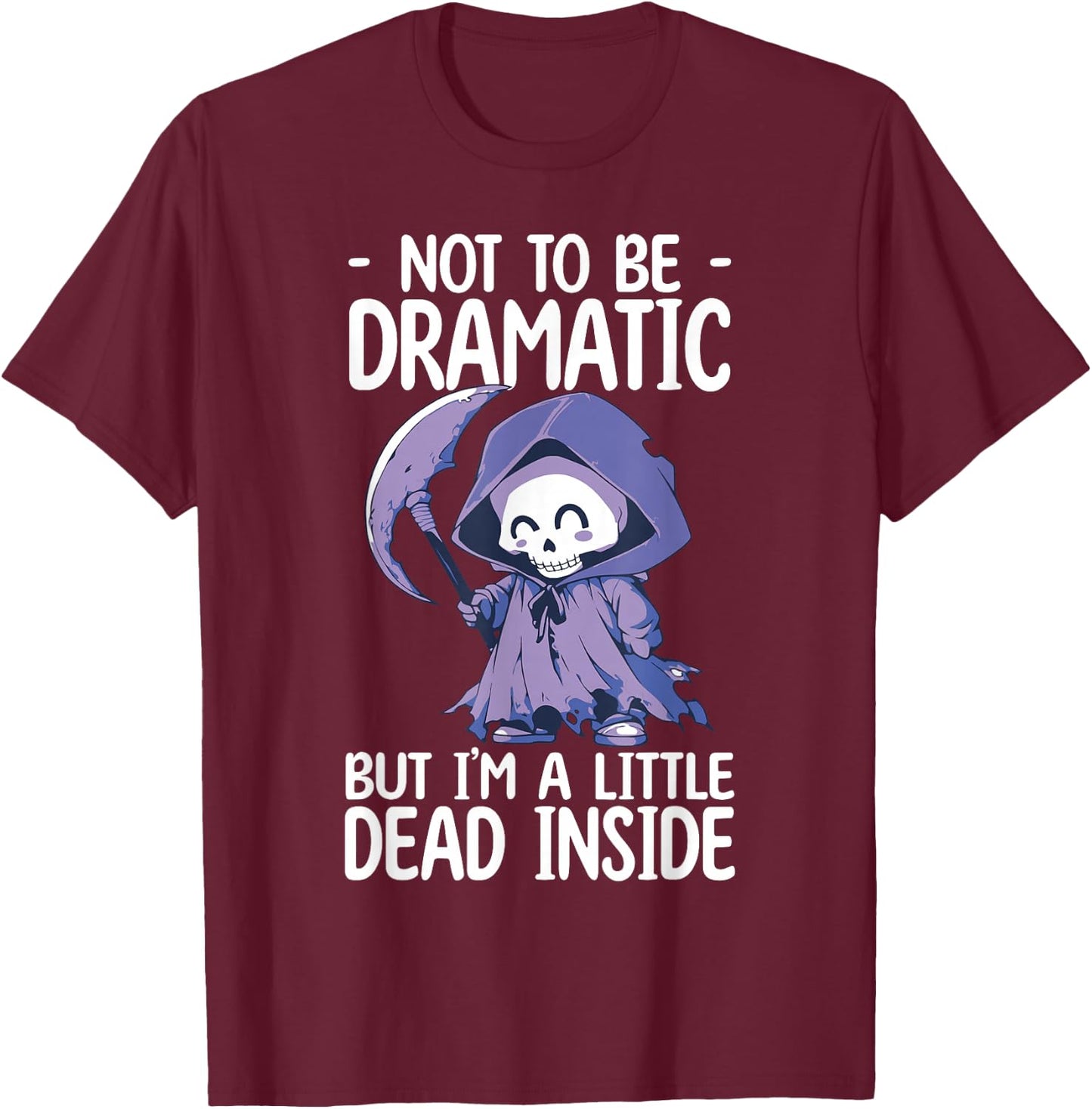 Grim Reaper With Scythe Cute Grim Reaper T-Shirt - T-Shirt | Maroon