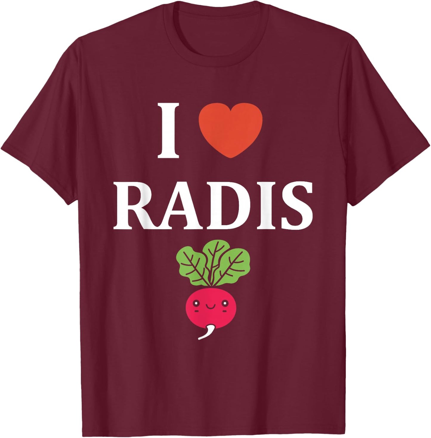 Humor Radish Vegetable minimalist simple i love Radish T-Shirt - T-Shirt | Maroon