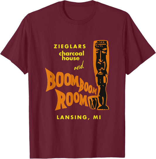 Boom Boom Room Tiki Bar Lansing Michigan T-Shirt - T-Shirt | Maroon
