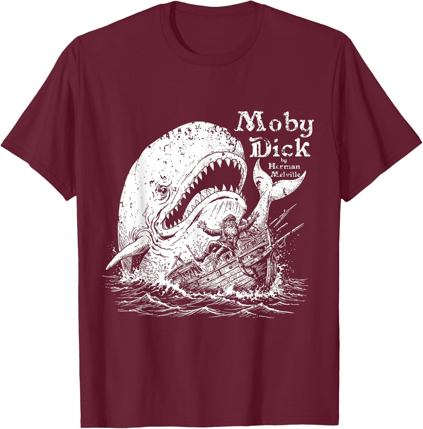 Moby Dick Vintage T-Shirt - T-Shirt | Maroon