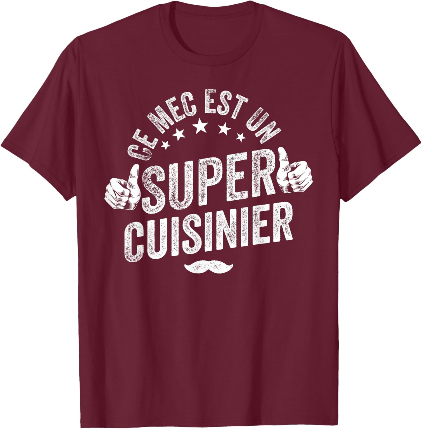 Men's Chef's Shirt Funny Kitchen , Black, S T-Shirt - T-Shirt | Maroon