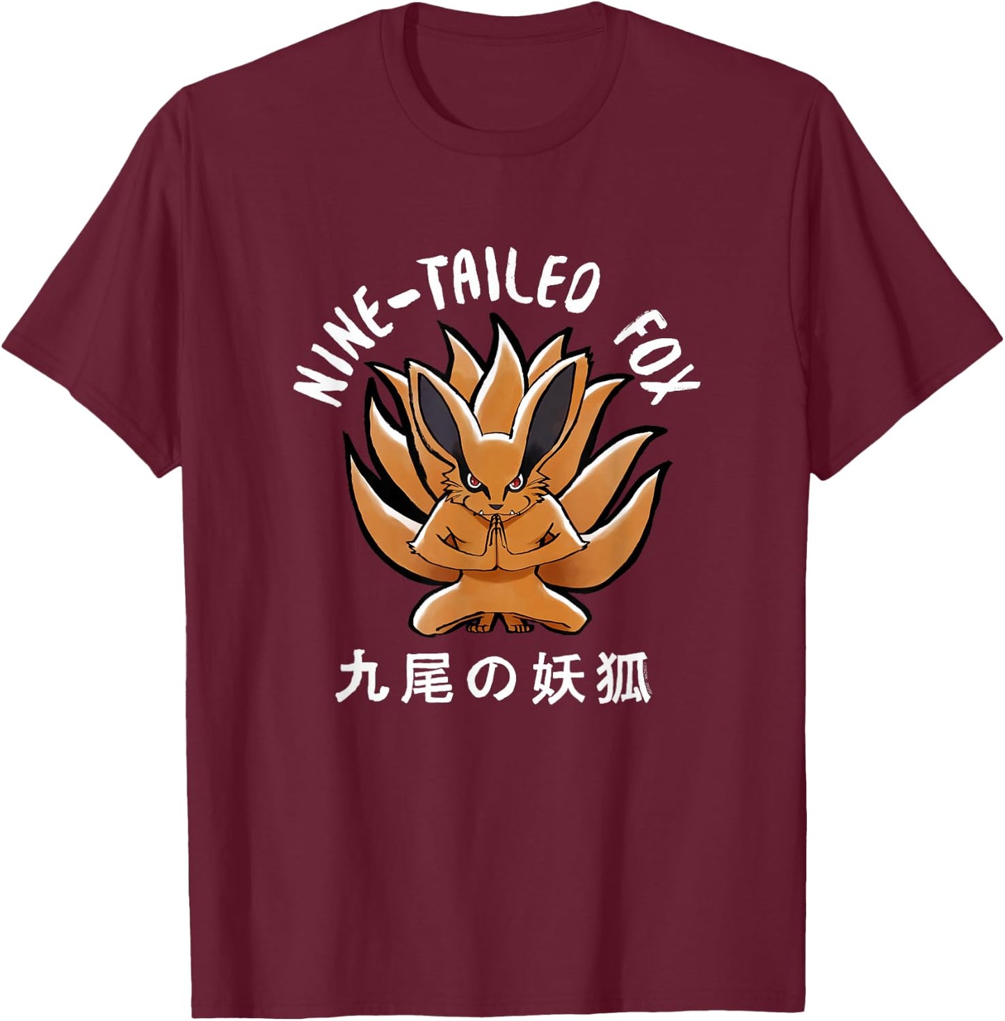 Naruto Shippuden Nine Tailed Fox Anime T-Shirt - T-Shirt | Maroon